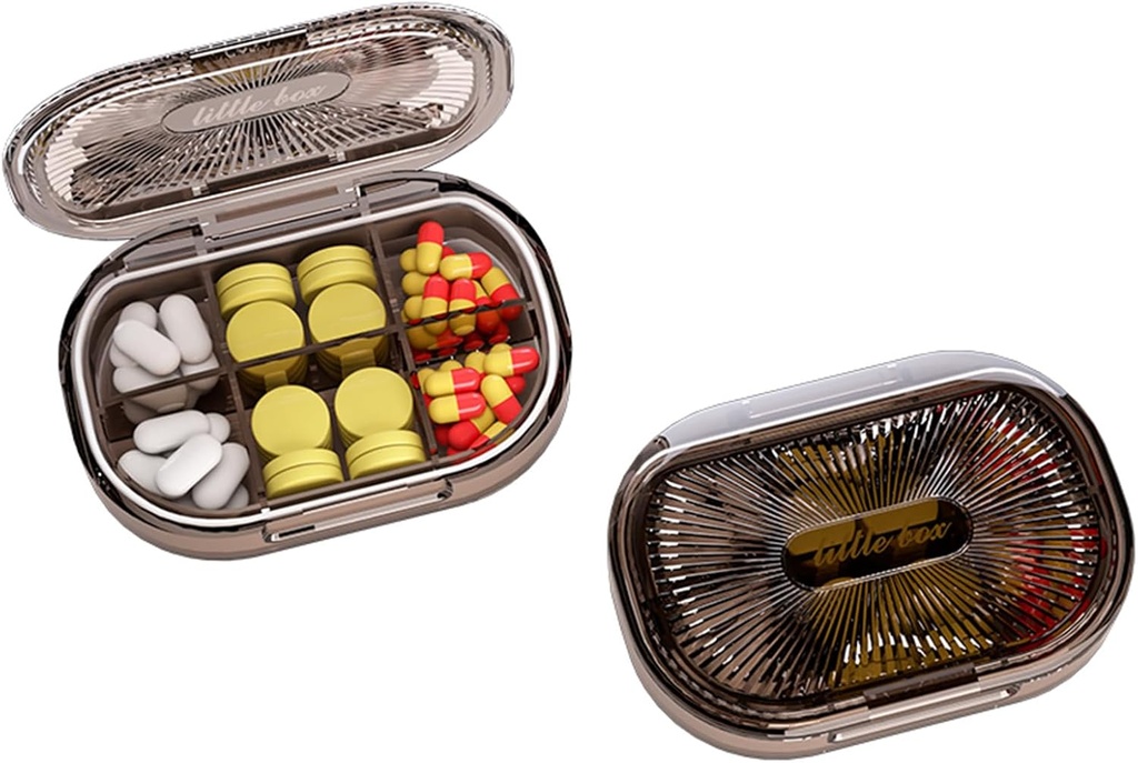 Kleine Pille Box, Feuchtigkeit Proof Pille Fall, Reise Pille Organizer für Pocket Purse, Täglich tragbare Medizin Vitamin, Fischöl, Supplement (Schwarz-3)