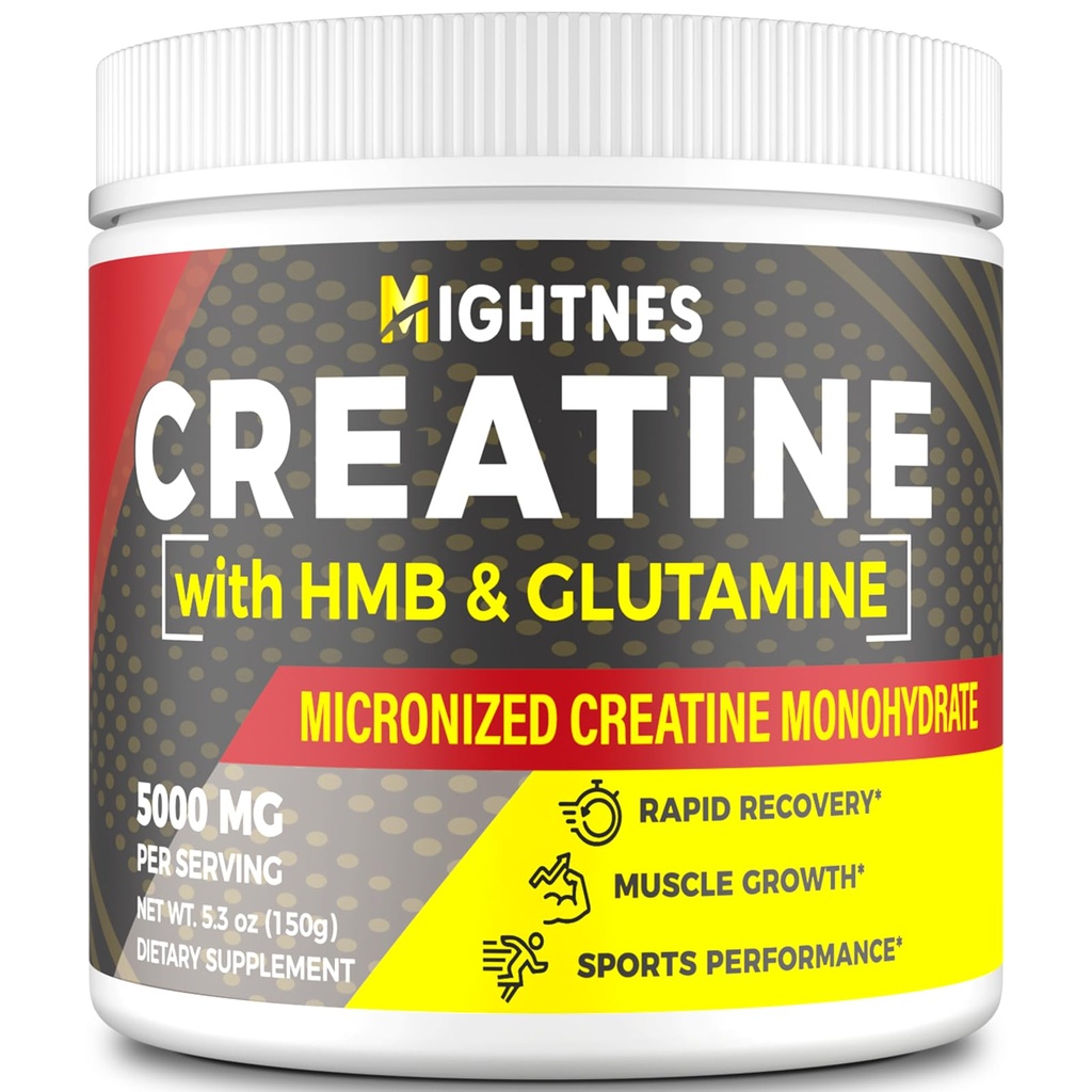 Kreatin HMB, Kreatin Pulver für Männer & Frauen, Micronized Creatine Monohydrate für Muskelwachstum & Erholung und erhöhte Stärke, Leistung, Kreatin HMB mit Glutamin, Glutenfrei, 30 Servierungen