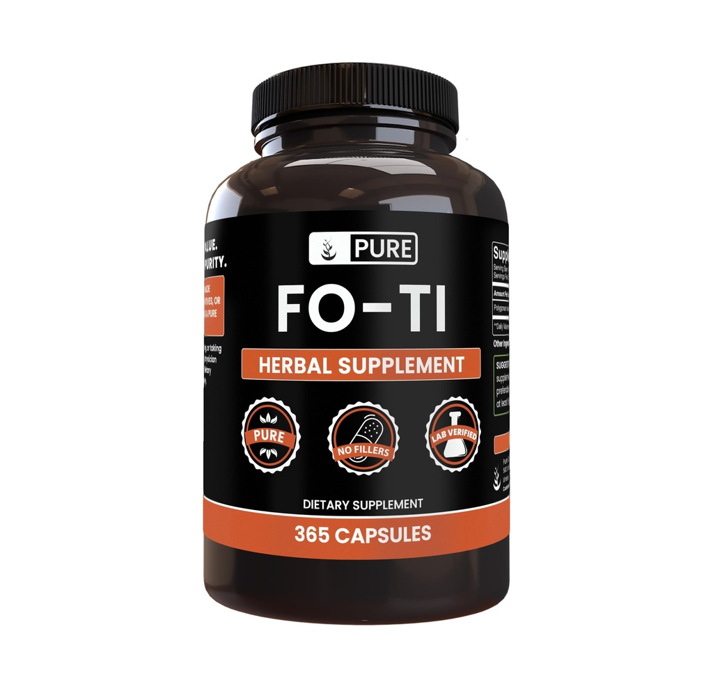 Pure Original Zutaten Fo-Ti (365 Kapseln) Kein Magnesium oder Reisfüller
