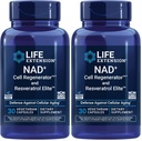 Durée de vie NAD+ Régénérateur cellulaire et résvératrol Elite, NIAGEN nicotinamide riboside, Trans-resvératrol, quercétine, fisétine, pour Longévité, énergie et stress oxydatif, 30 Capsule végétarienne