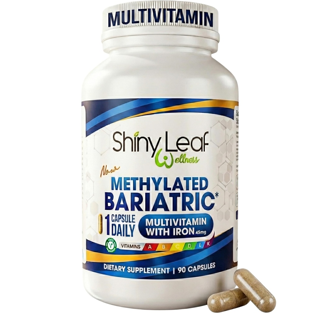 Multivitamine bariatrique de feuille brillante avec fer - 45 mg pour le pont gastrique, Gastrectomie à manches, Roux-en-Y, Interrupteur duodénal - 22 Vitamines et minéraux, ASMBS Compliant, Végétarien, Fabriqué aux États-Unis, GMP, 90 Ct.
