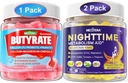 Bundle: Butyrate Gummis mit Probiotic + Prebiotic + Postbiotic & Melatonin 10mg 20mg Nachtzeit Metabolismus Schlafgummis