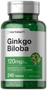 Horbäach Ginkgo Biloba Ergänzung | 120mg | 240 Tabletten | Standardisierte Kräuterextrakt | Flavone Glycoside | Vegetarisch, Non-GMO und Glutenfrei