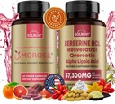 Ensemble de métabolisme tout-en-un - Complexe Morosil & Berberine avec resvératrol Quercetin Alpha Acid lipoïque - Antioxydant, Vitalité, Wellness Support - Non-OGM, Sans gluten, Supplément végétalien