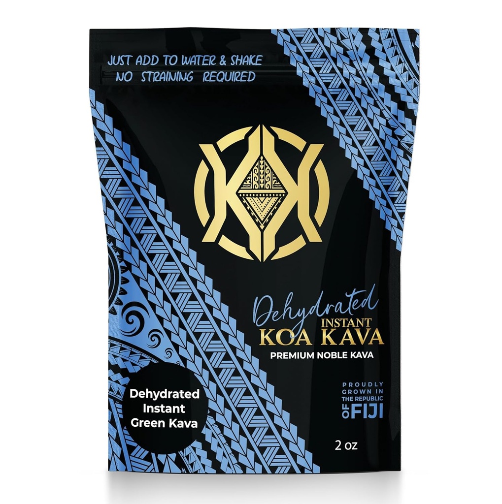 Koa Kava Dehydrated Instant Kava - 100% Dehydrated Instant Green Fijian Kava Root Powder, 2 oz(56g)