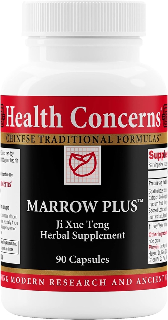 Préoccupations de santé Marrow Plus – Supplément à base de plantes de la génération de os et de sang – Formule à base de plantes chinoises pour l'anémie et le soutien de la circulation – Extraits d'Astragus, de Salvia et de Tangerine – 90 capsules