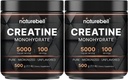 NatureBell 2 Pack Creatine Monohydrat Pulver 500g, 5.000mg pro Servieren | Micronized, Pure & Unflavored | Vor-Workout Muskelunterstützung | Keto, Vegan, Filler-Free | 200 Servierungen (2.2 lb)