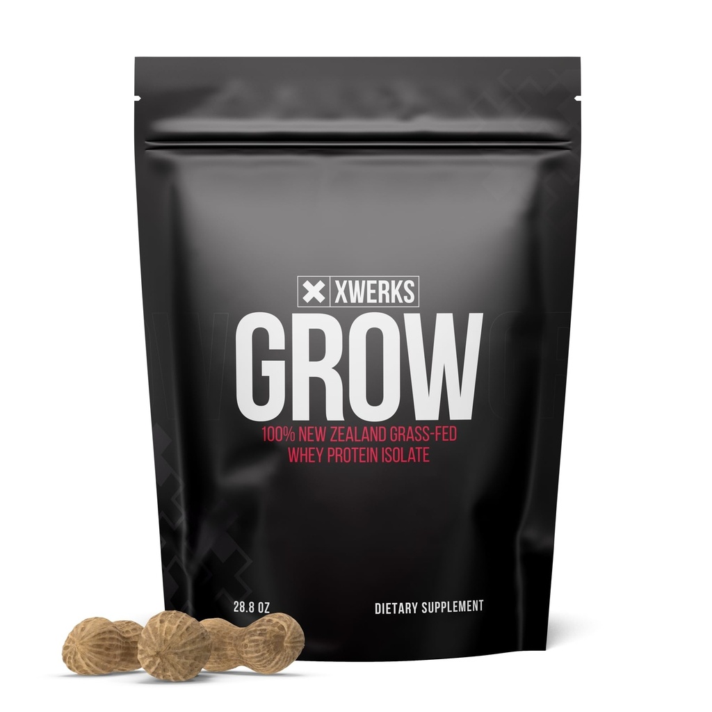 Xwerks Grow 100% Neuseeland Gras Fed Whey Protein, 23g Pure Isolate Protein Pulver pro Servierung, All Natural Paleo und Keto Friendly, Soy Free Gluten Free Easy to Digest, Peanut Butter, 30 Portionen