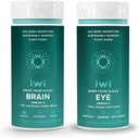 Iwi Life Brain & Eye Omega-3 Bundle, 30 Servierungen, Vegan pflanzenbasierte Algen Omega 3 mit EPA + DHA, Krill & Fish Oil Alternative, keine Fishy Nachgeschmack