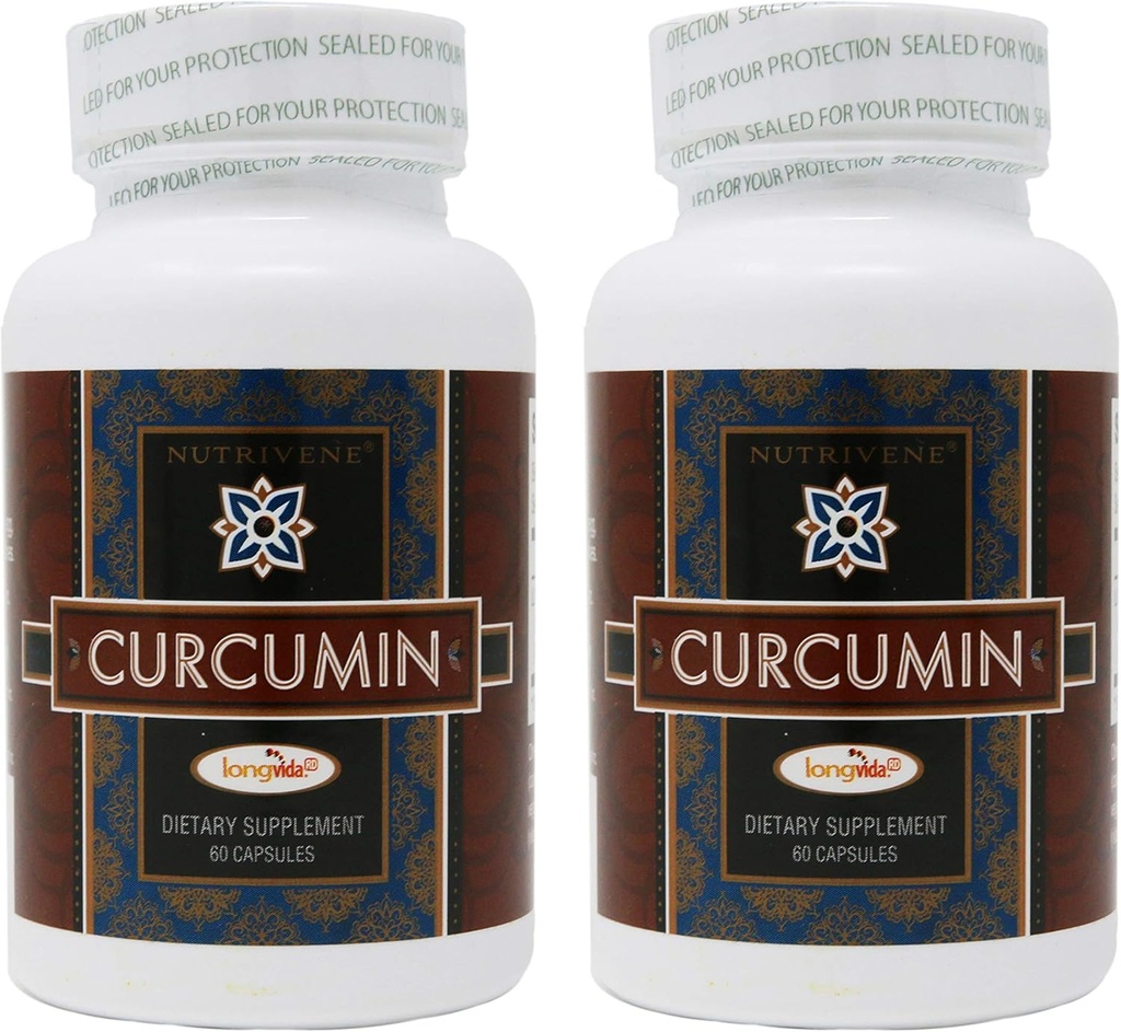 2-Pack Curcumin Longvida par Nutrivene (500 mg, 60 capsules)