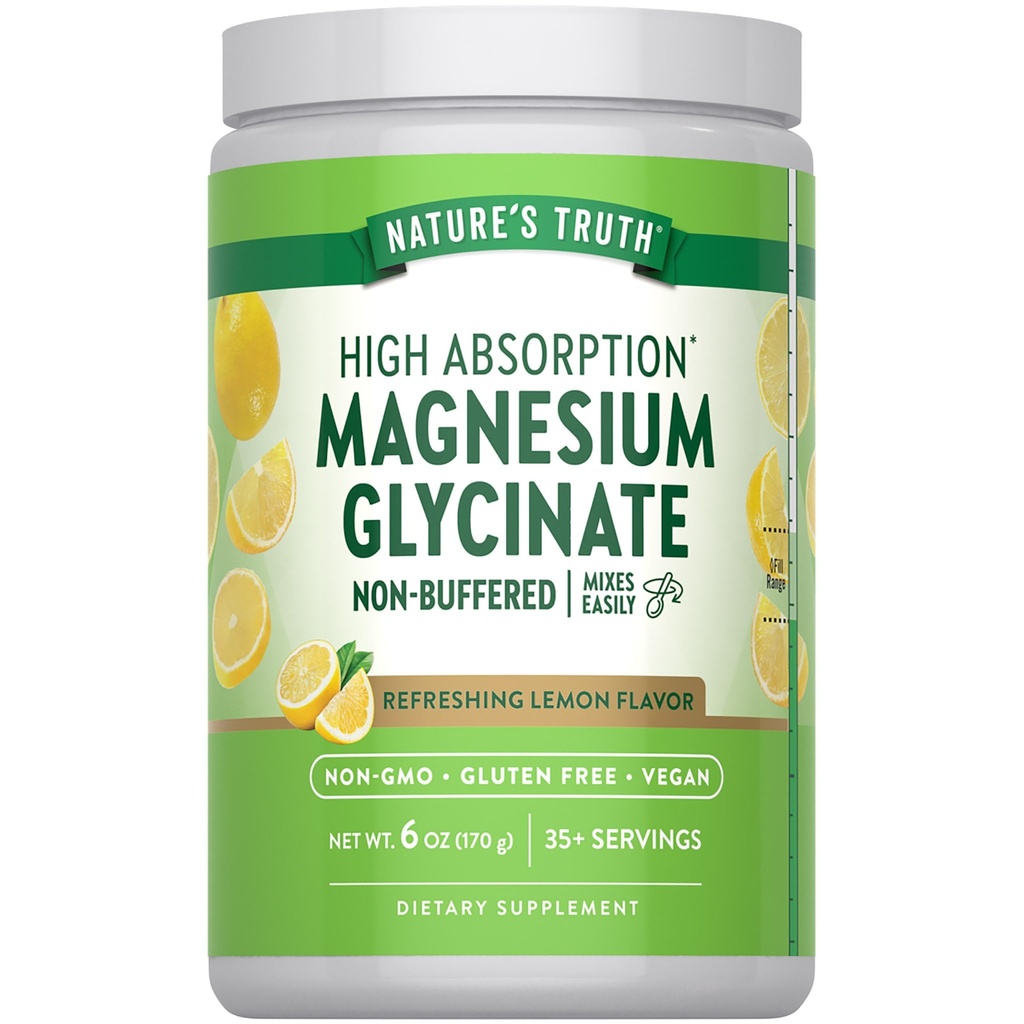 La vérité de la nature Magnésium Glycinate Poudre de 6 oz de citron Flavor de citron