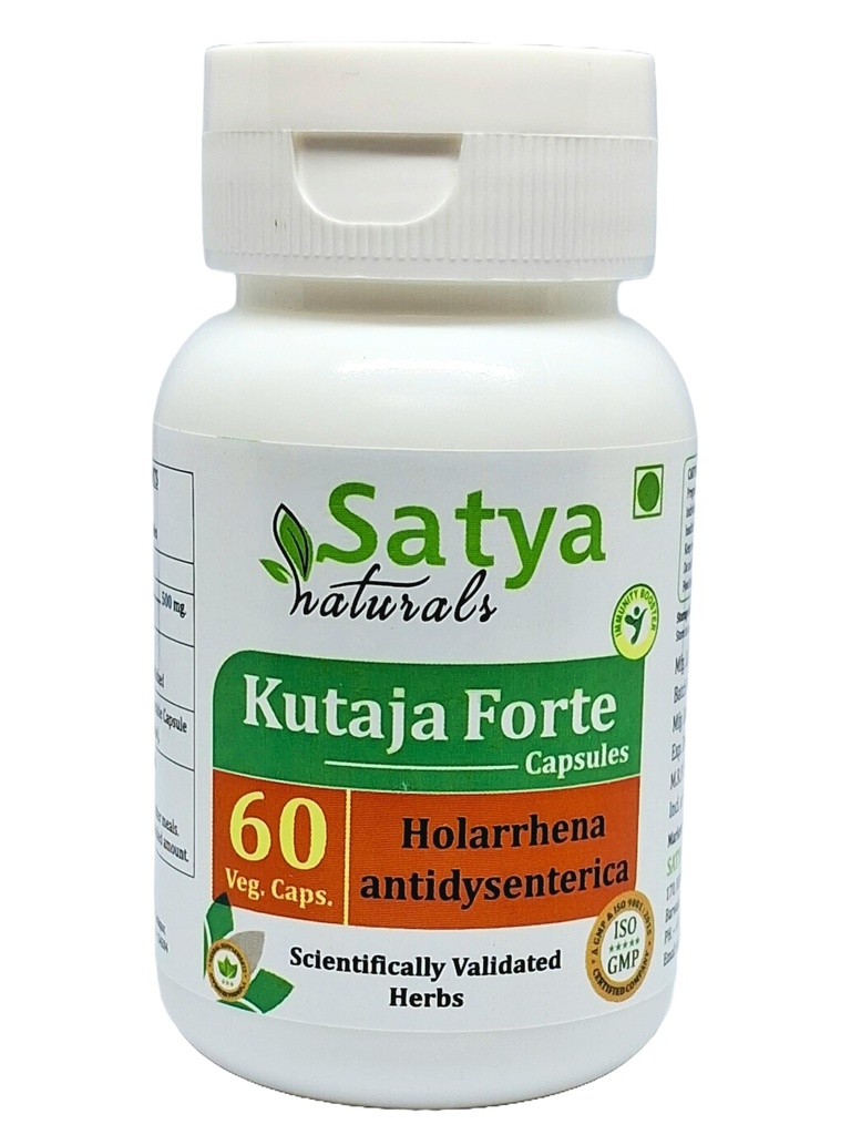 Kutaja Forte Capsules 500 mg. 60 Veg. Capsules d'extrait Kutaja (Holarrhena Antidysenterica) Capsules d'extrait pour hommes et femmes.