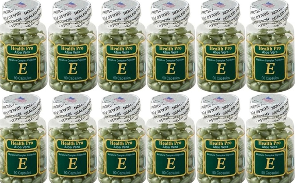 Nu-Health Aloe Vera Moisture Complex Vitamin E Öl für Haut | 90 Kapseln topische Serum für feuchte Haut | Pack von 24