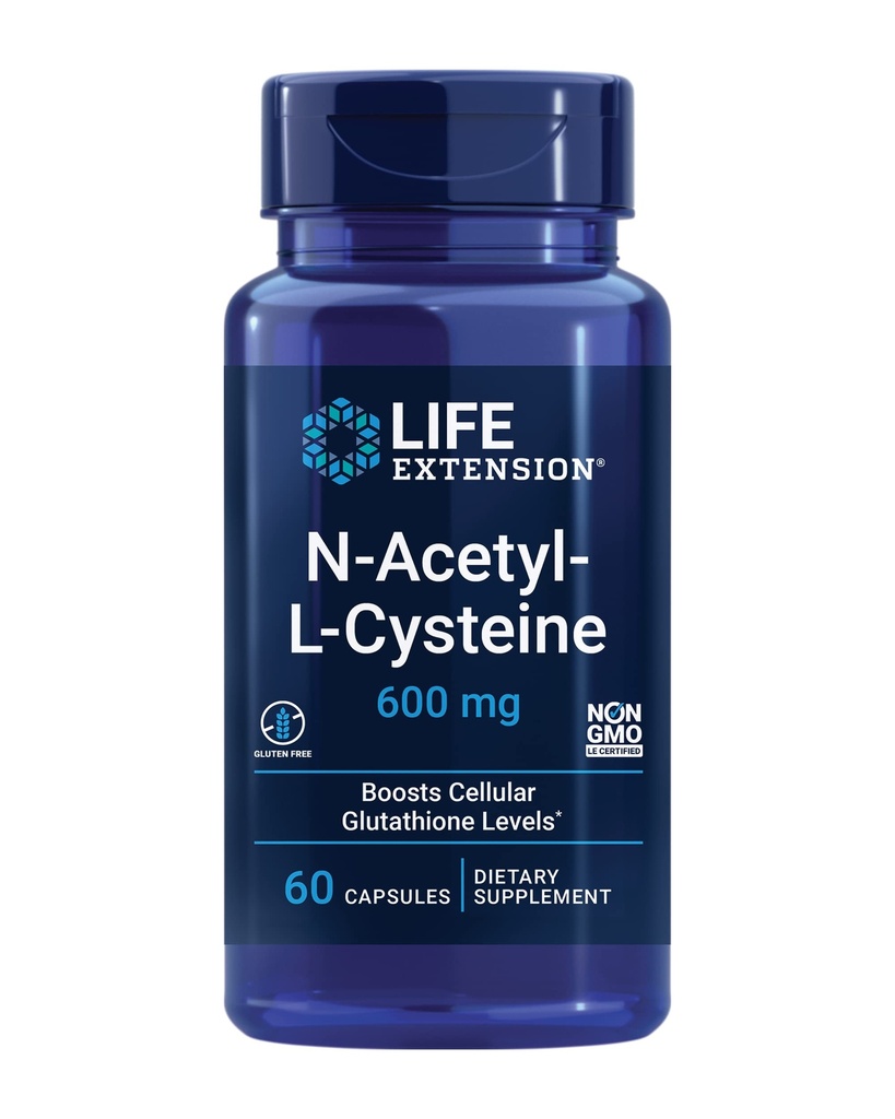 Life Extension Pycnogenol French Maritime Pine Bark & N-Acetyl-L-Cysteine Immune, Respiratory & Liver Health Supplements, 60 Capsules Each