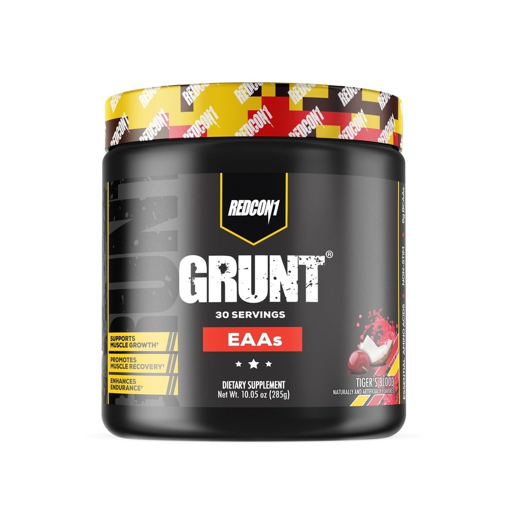 REDCON1 Grunt EAAs, sang de tigre - sans sucre, ami Keto acides aminés essentiels poudre - poudre après l'entraînement contenant 9 acides aminés pour aider à former, récupérer, répéter (30 portions)
