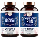 Inositol und Frauen Eisen Tabletten Fertilität und Schwangerschaft Unterstützung Bundle von Windsor Botanicals