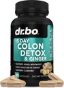 Colon Cleanser Detox für Weight Flush - 15 Tage Colon Cleanse Pillen mit Ginger - Fast Natural Laxative, Constipation Relief, Bowel Movement Supplements for Intestinal Stomach Bloating Gut Loss Support