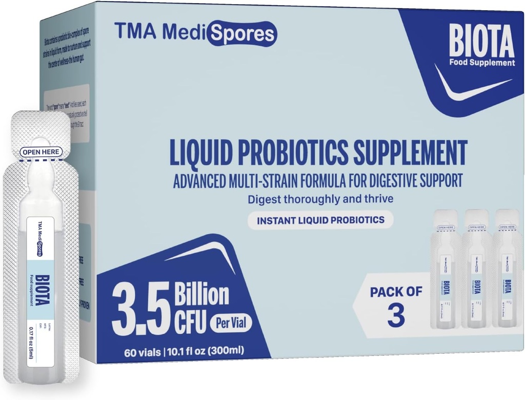 Biota Probiotische Getränke für Verdauungs- und Immununterstützung,Fast Acting Support Stomach Constipation, Digestive Daily Probiotic für Erwachsene, Kinder, Gluten, Sugar Free & Non-GMO, 60 Portionen