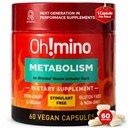Oh!mino Metabolismus-Supplement für effiziente Fett zu Energie Umwandlung w/L-Carnitin, Phenylcapsaicin, & Vitamin B3 - Non-Jitters, Stimulant-Free, Vegan, Non-Dairy Capsules (60 Portionen)