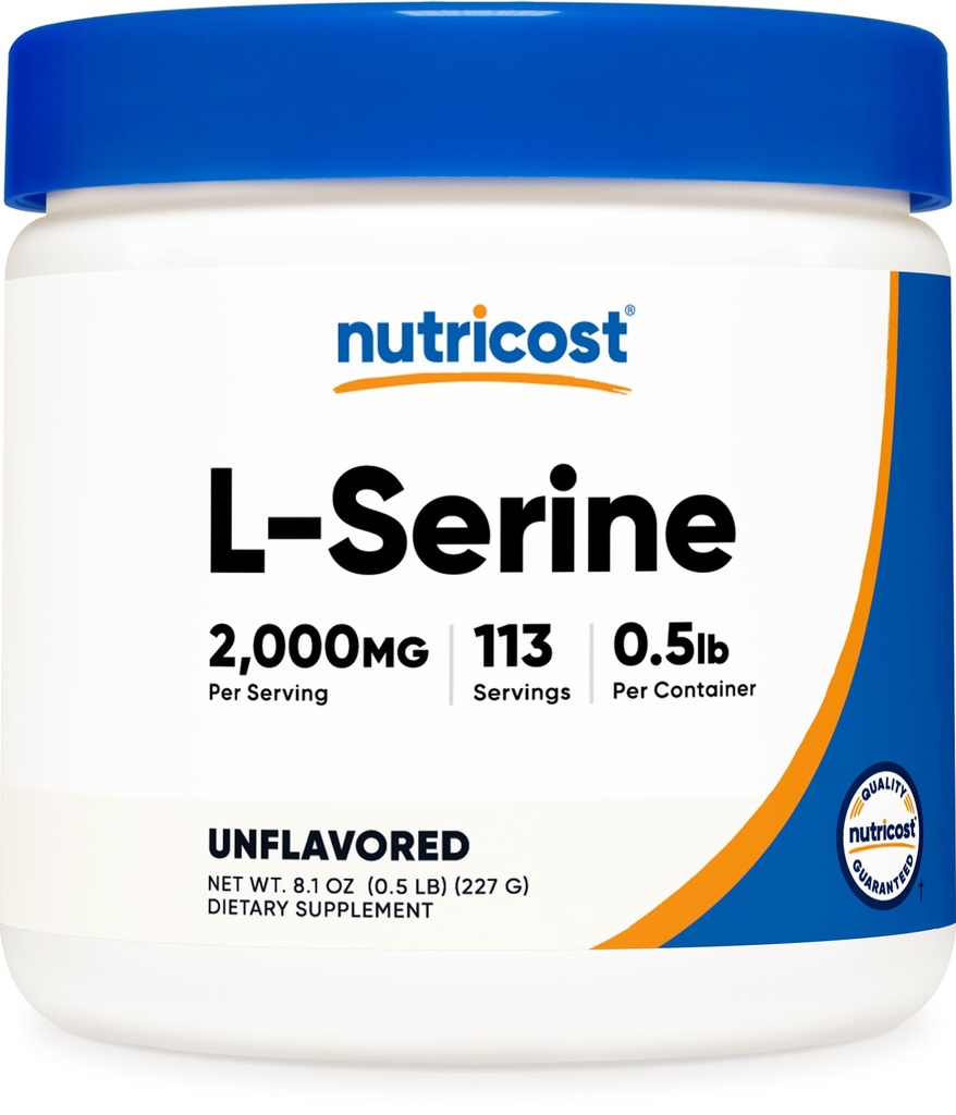 Nutricost L-Serine Powder, 113 Servierungen (.5LB) - 2.000 MG pro Servierung - Non-GMO, Glutenfrei