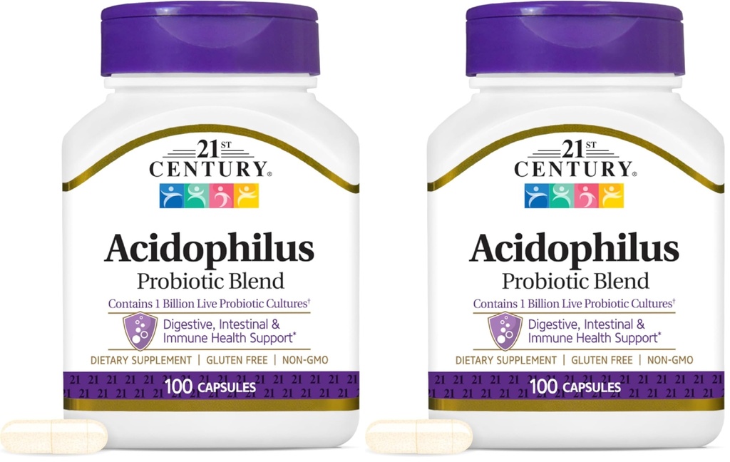 21st Century Acidophilus Kapseln, 100 Zähler (21339) (Pack von 2)