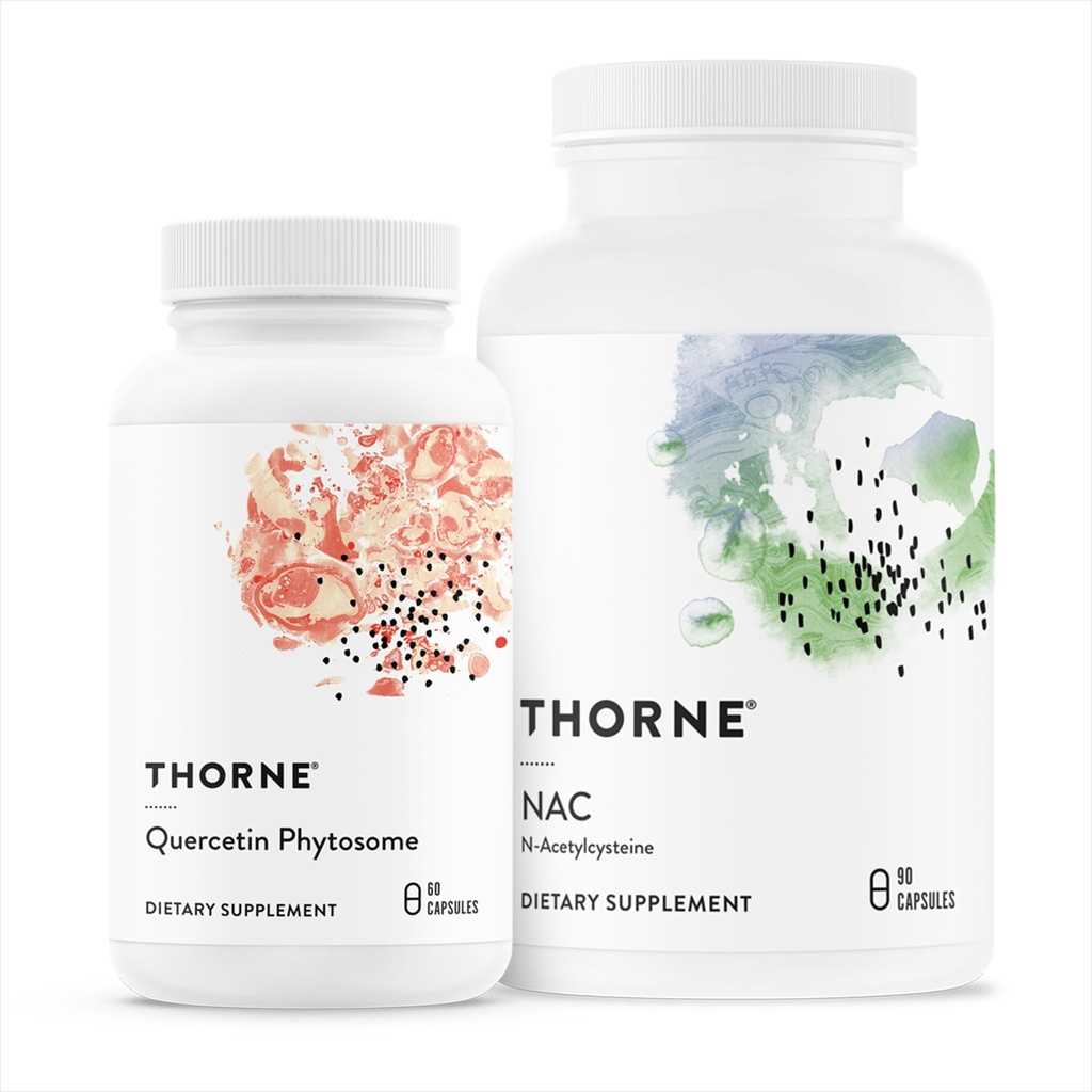THORNE - Immununterstützung Duo - Quercetin Phytosome & NAC für Balanced Immune and Respiratory Wellness - 30 Portionen