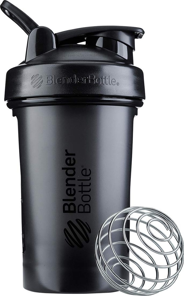 BlenderBottle Classic V2 Shaker Bottle Perfekt für Protein Shakes und Pre Workout, 20-Ounce, Schwarz
