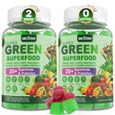 Super Greens Gummies, Greens Superfood Powder Alternative w/Spirulina, Chlorella, Fibre Prébiotique, Probiotique, Fruit Véggie, Fruit Légume quotidien pour la santé digestive et Gut, Immunité, Focus, 120 Cts