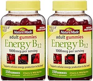 Nature Made Energy B12 Erwachsene Gummis 1000 mcg pro Servierung 150 Ct (Pack mit 2)