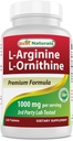 Meilleures naturelles L-Arginine L-Ornithine - 1000mg par portion - 120 comprimés - Sans OGM et sans gluten (120 Nombre (paquet de 1))