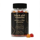 Vitamines Fille Noire Une fois par jour - Gummy multivitamines femmes - Vitamine A, B, C, E et zinc. Multivitamines pour femmes, soutien immunitaire. Vegan, sans gluten. Fabriqué aux États-Unis (30 jours d'approvisionnement, fraise)