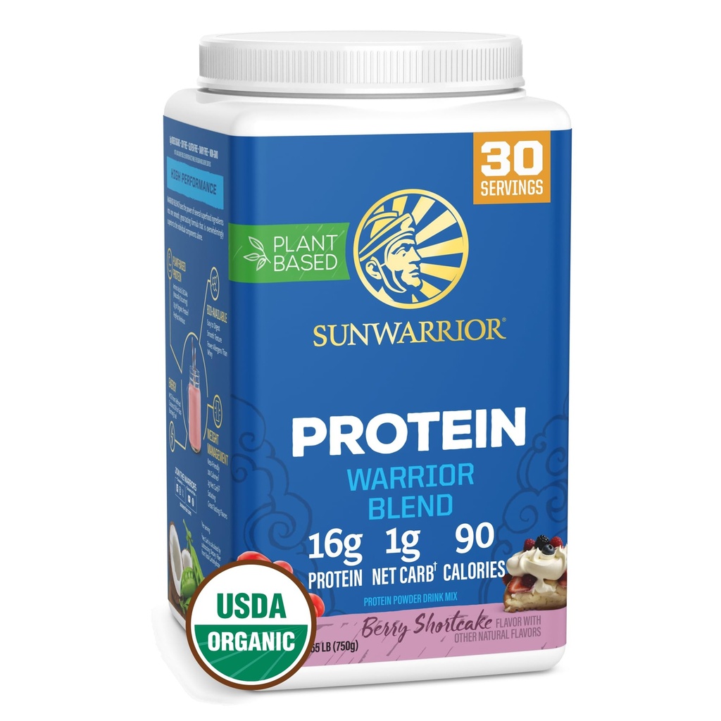 Sunwarrior Vegan Bio-Protein-Pulver Pflanzen-basiert | BCAA Aminosäuren Hanf sah Soja freie Dairy freie Gluten freie synthetische freie nicht-GMO | Berry 30 Servierungen | Warrior Mischung