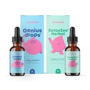 JoySpring Genius Drops & DetoxZee Kräuter Bundle | Kinder Vitamine Natürlich Sourced, Non-GMO, Non-Alcoholic Liquid Formel, Immunität Gesundheitsunterstützung | Vegan & Vegetarische Ergänzungen