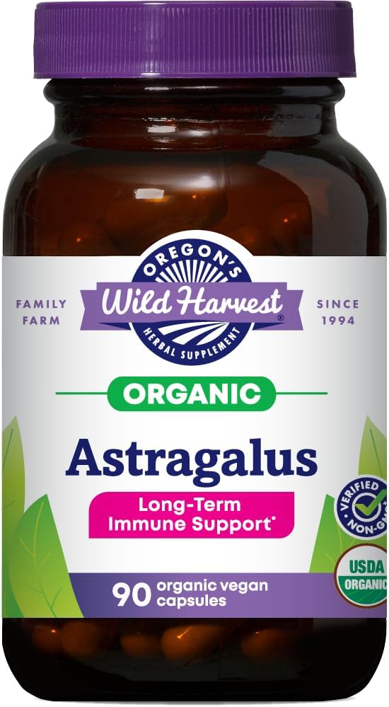 Oregon's Wild Harvest, Certified Organic Astragalus Kapseln für Immunität Unterstützung, 1125 MGS, 90 Count