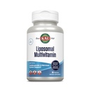 KAL Multivitamine liposomique - Vitamine liposomique haute puissance C, D-3, et plus - Multivitamine hommes et femmes pour le soutien du système cardiovasculaire et nerveux - 30 portions, 60 VegCaps