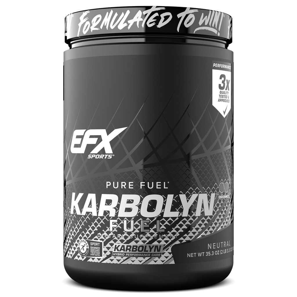 EFX Sports Karbolyn Fuel | Fast-Absorbierendes Kohlenhydratpulver | Carb Load, Sustained Energy, Quick Recovery | Stimulant Free | 20 Servings (Neutral)