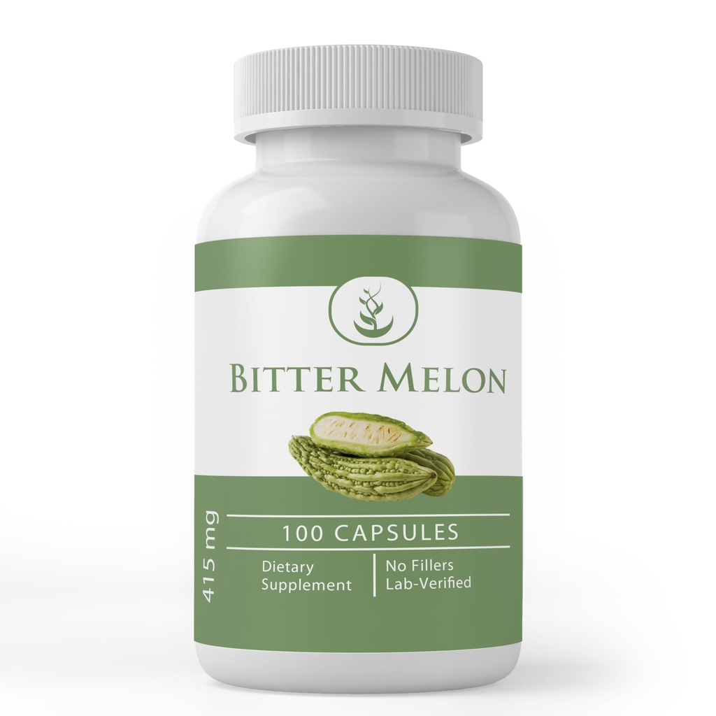 Pure Original Zutaten Bitter Melon, (100 Kapseln) Immer rein, keine Zusatzstoffe oder Füllstoffe, Lab Verified