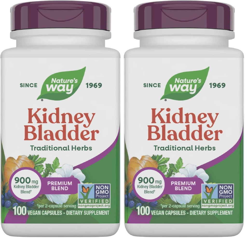 Nature's Way Rein Bladder, Supplément aux herbes traditionnelles, 900mg par portion, 100 capsules végétaliennes (paquet de 2)