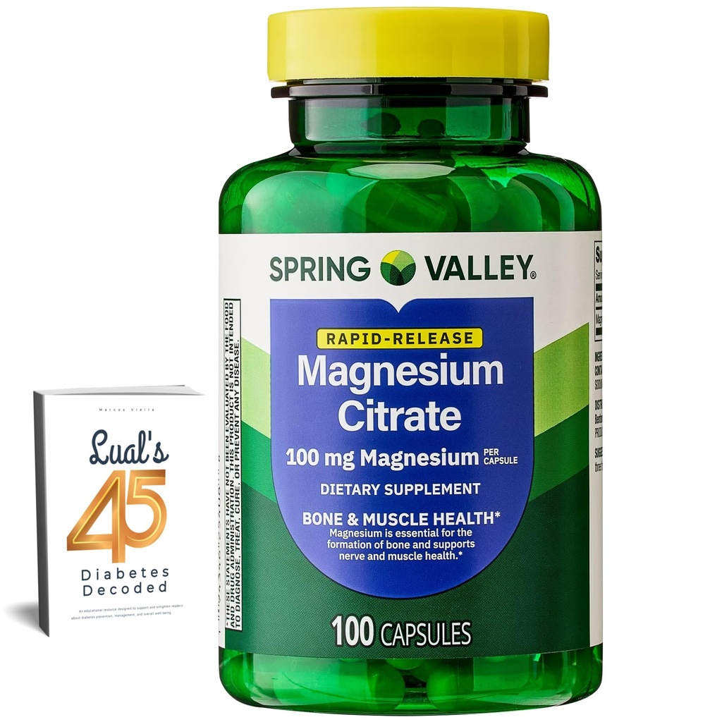Citrate de magnésium de Spring Valley Citrate de magnésium Citrato de Magnesio 1000mg Capsules de 1000mg Meilleur supplément de magnésium pour les femmes