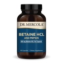 Dr. Mercola Betaine HCL & Pepsin - Verdauungsunterstützungsergänzung für pH Balance - Aids Mineral & Nährstoffaufnahme - Verdauungshilfe - Nicht-GVO, Glutenfrei & Soy-frei - 90 Kapseln (30 Portionen)
