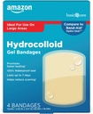 Amazon Basic Care Advanced Fast Healing Hydrokolloid Gel Bandagen, große Wund Dressing, 4 ct