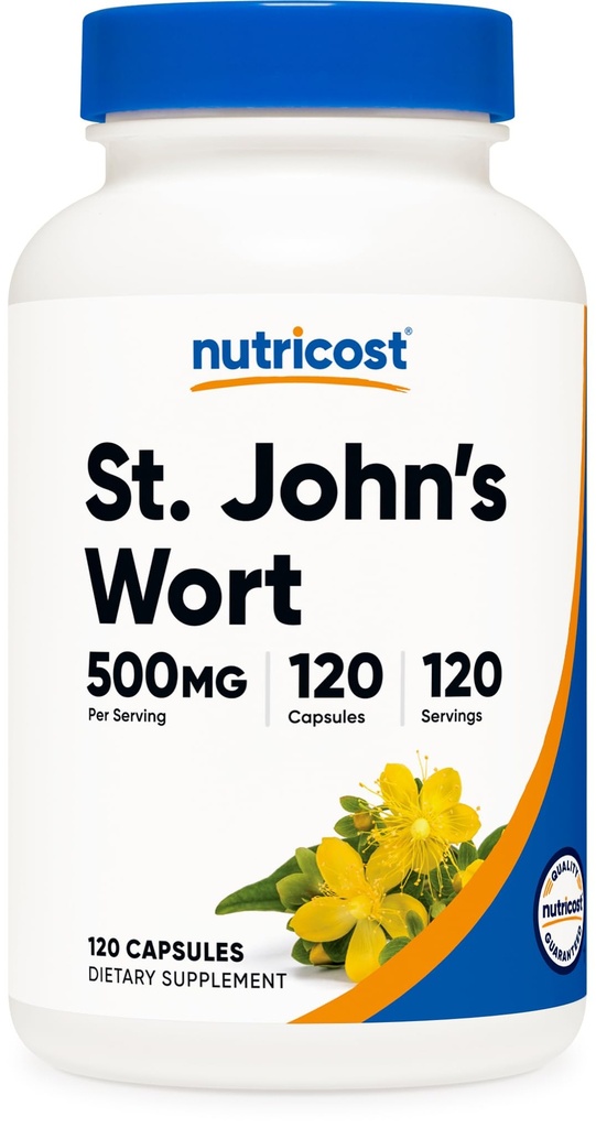 Nutricost St John’s Wort Kapseln (500mg) 120 Kapseln - Vegetarisch, Glutenfrei und nicht-GMO