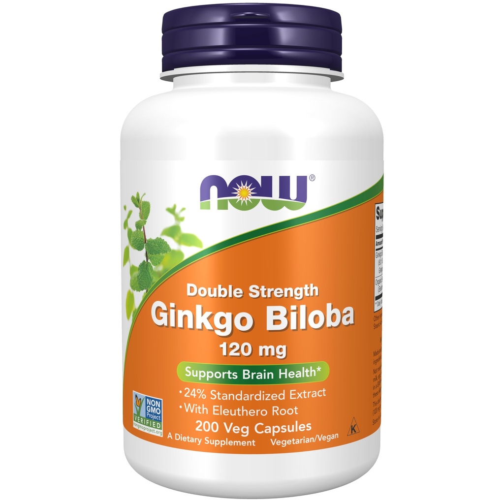 JETZT Nahrungsergänzungsmittel, Ginkgo Biloba 120 mg, Doppelfestigkeit, Non-GMO Projekt Verified, 100 Veg Kapseln