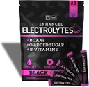Verbesserte Elektrolyt-Pulver-Stick-Packs (schwarze Kirsche | 20 Pakete) w/ 0 Zucker + BCAAs +B-Vitamine Elektrolyt-Ergänzung mit Kalium Zink & Magnesium für Hydration - Keto Elektrolyte
