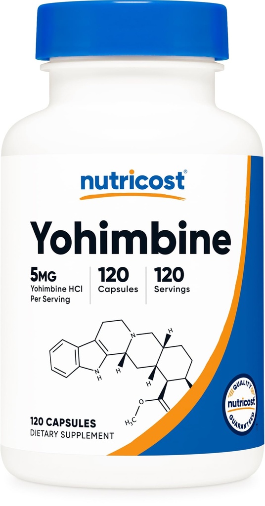 Nutricost Yohimbine HCl 5mg, 120 Kapseln - Glutenfrei und nicht-GMO