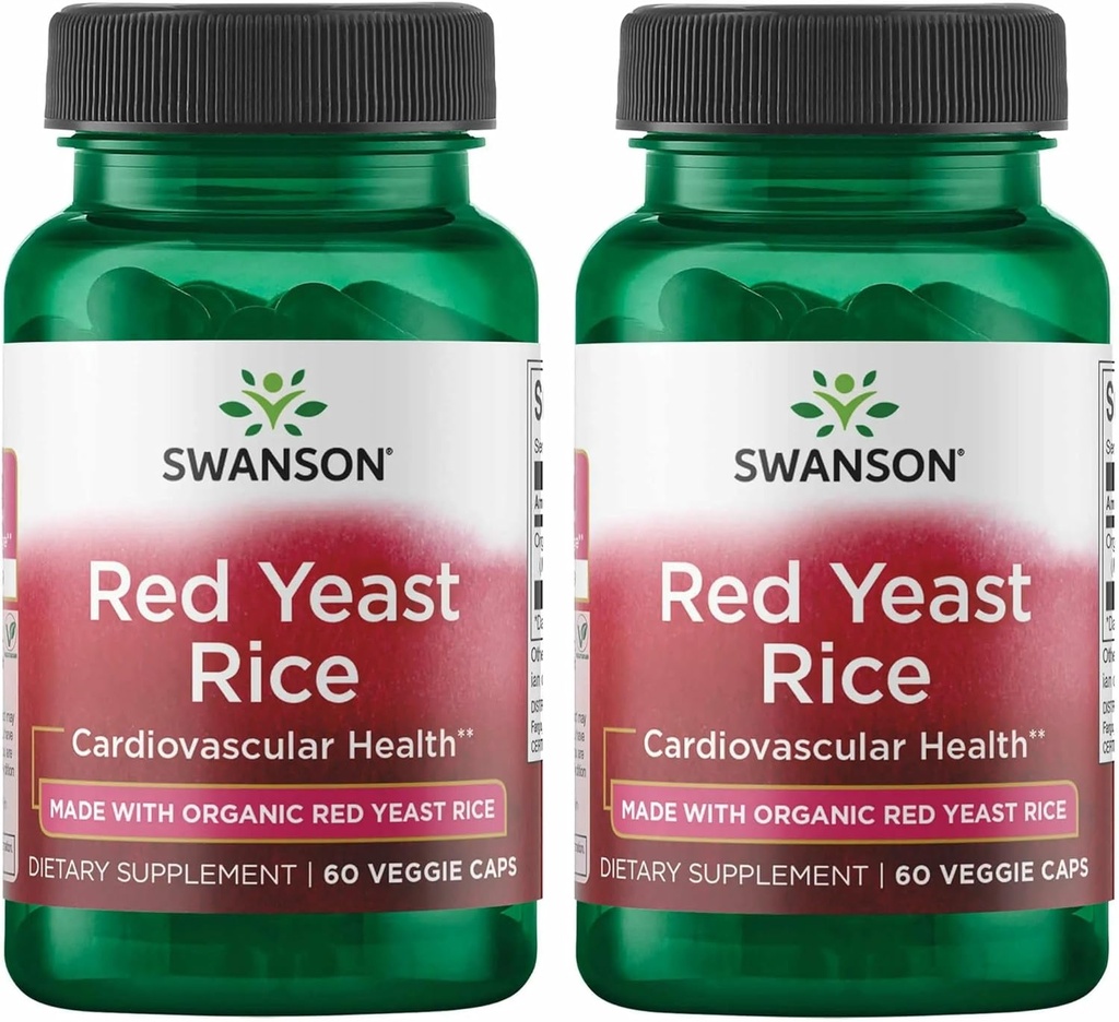 Swanson Made with Organic Traditional Red Yeast Rice 600 Milligramme 60 Veg Kapseln (2 Packung)