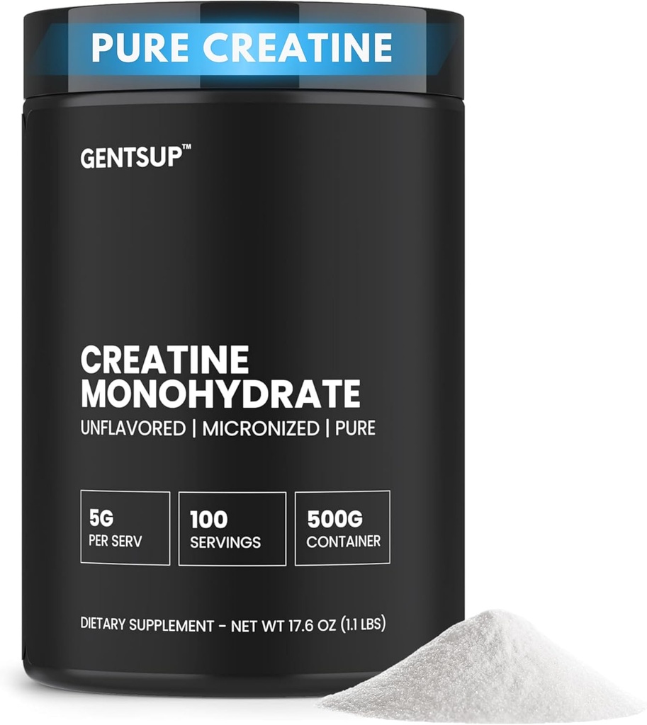 Creapure Creatine Monohydrat-Pulver – Unflavored, 5000mg, 100 Servierungen – Steigerung des Muskelwachstums, Stärke, Leistung & Gehirn Gesundheit – Non-GMO, Glutenfrei, HPLC getestet, NSF zertifiziert