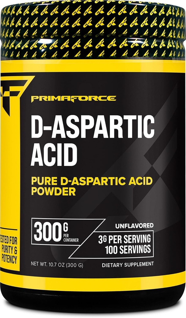 Primaforce D-Aspartic Acid 300 Grams (100 Servierungen), Unflavored, Vegetarisch, Non-GMO