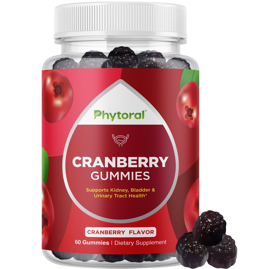 Phytoral Extra Strength Cranberry Gummis für Damen - Delicious Potent Supplement und Männer Bladder Kidney Urinary Tract Health Support Tägliche Vitamine (30 Portionen)