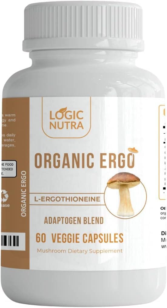 L-Ergothioneine Plus Organic Blend of Cordyceps Mushroom, Lion’s Mane, Reishi, Astragalus, Sibirische Ginseng, Ashwagandha – 60 Caps